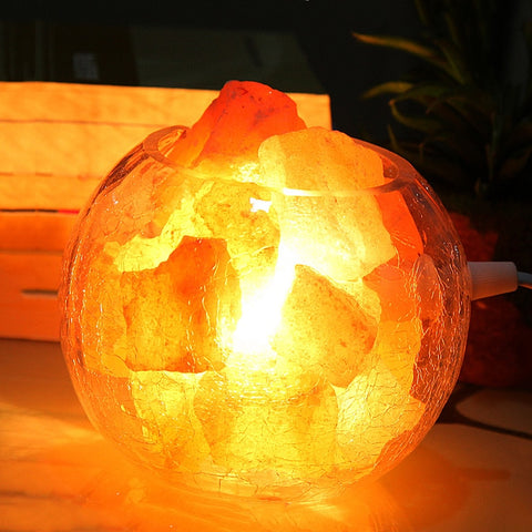 Glass Cylinder Himalaya Crystal Salt Lamp