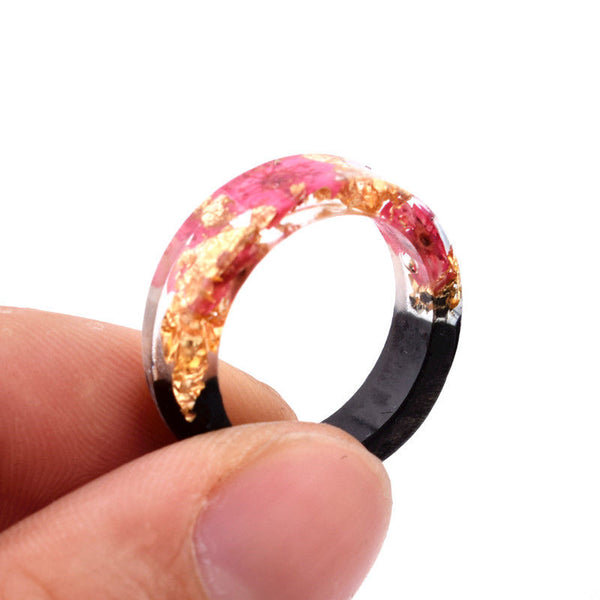 Gold Foil Resin Ring Handmade