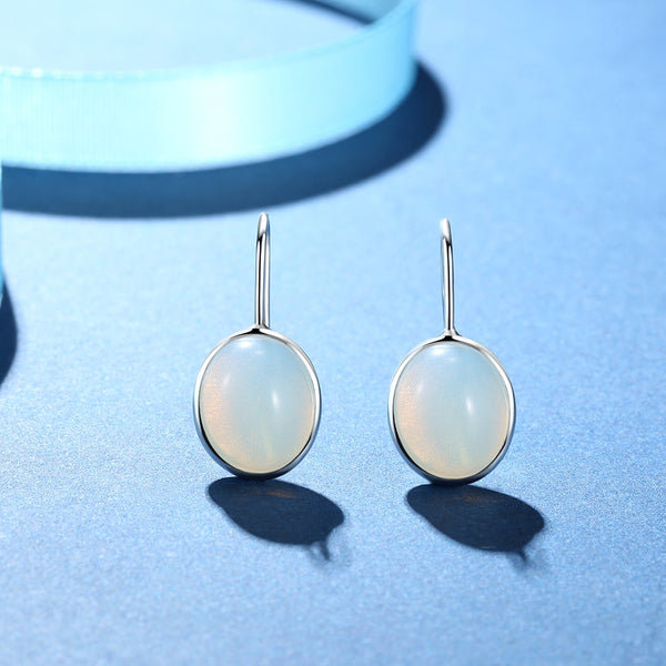 Moonstone Drop Earrings 925 Sterling Silver