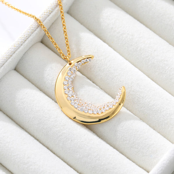 Crescent Moon Crystal Necklace