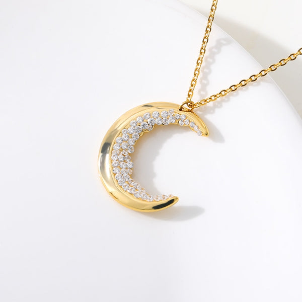 Crescent Moon Crystal Necklace