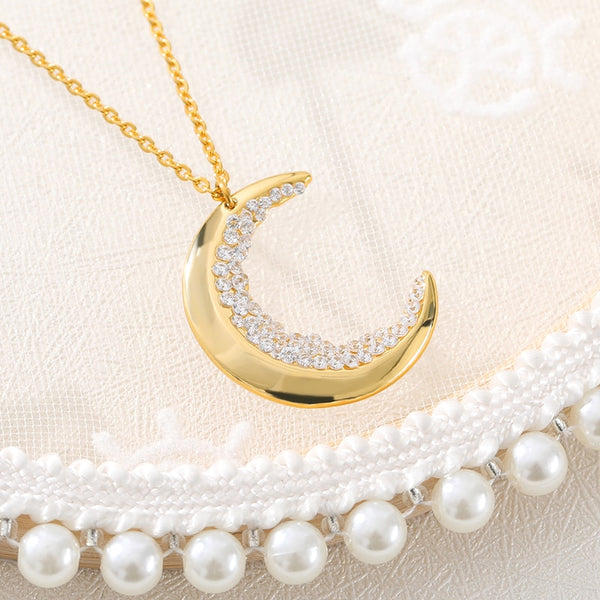 Crescent Moon Crystal Necklace