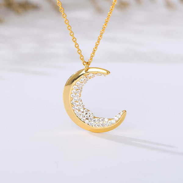 Crescent Moon Crystal Necklace