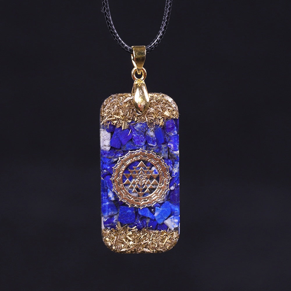 Orgonite Energy Pendant Natural Lapis Lazuli Energy Necklace