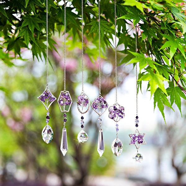 Rainbow Crystal Tree of Life Healing Hanging Chakra Glass Pendant Home Decor