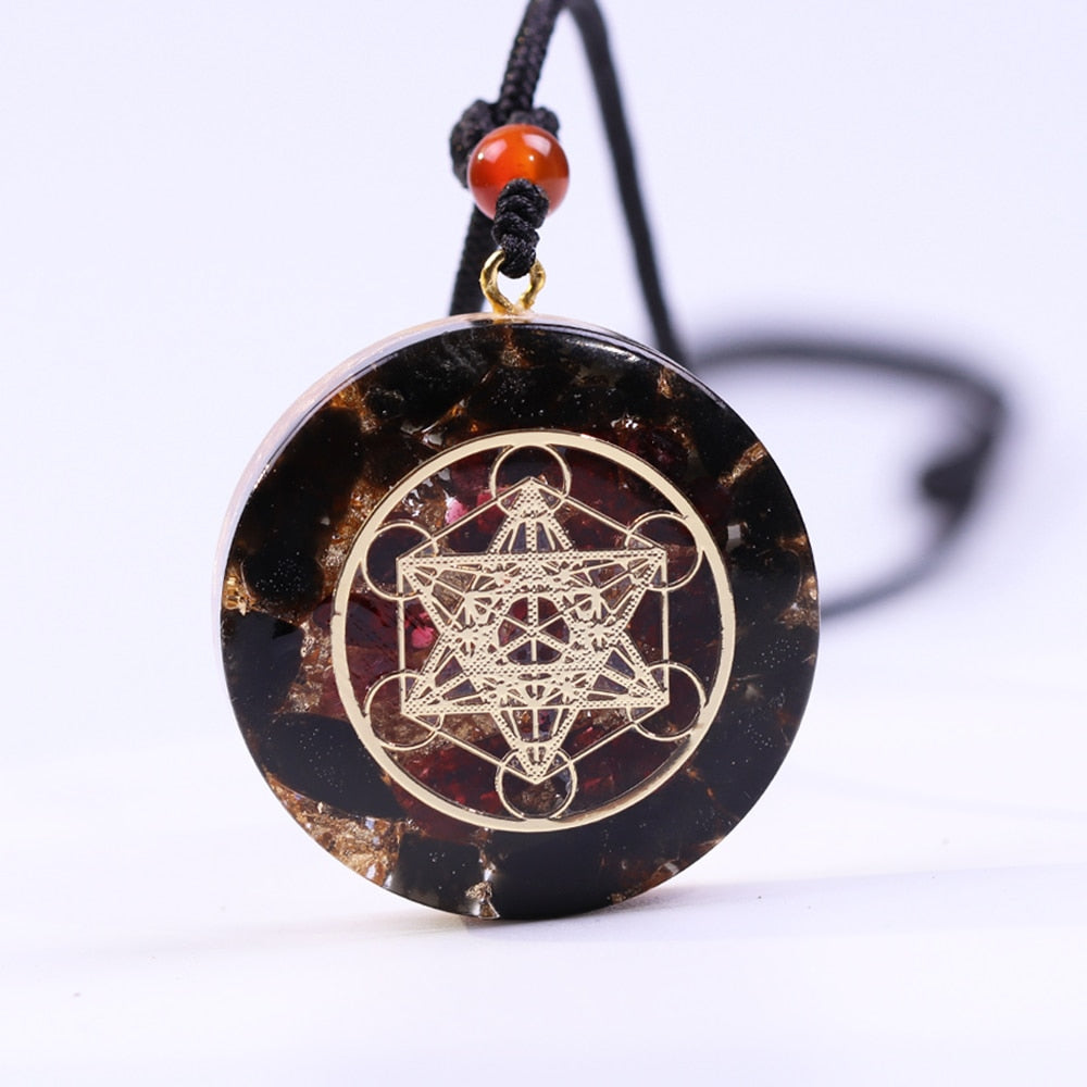 Orgonite Wealth Luck Pendant Chakra Energy Healing Crystals