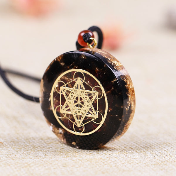 Orgonite Wealth Luck Pendant Chakra Energy Healing Crystals