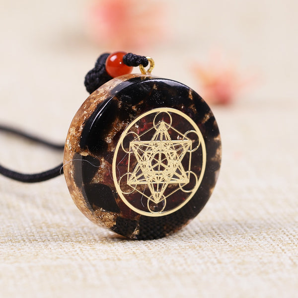 Orgonite Wealth Luck Pendant Chakra Energy Healing Crystals