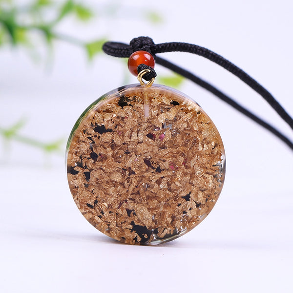 Orgonite Wealth Luck Pendant Chakra Energy Healing Crystals