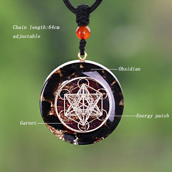 Orgonite Wealth Luck Pendant Chakra Energy Healing Crystals