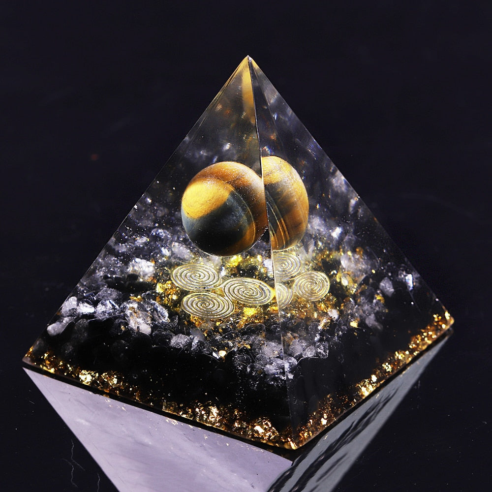 Orgonite and Obsidian Energy Healing Pyramid