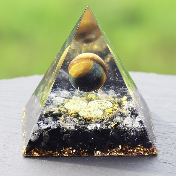 Orgonite and Obsidian Energy Healing Pyramid