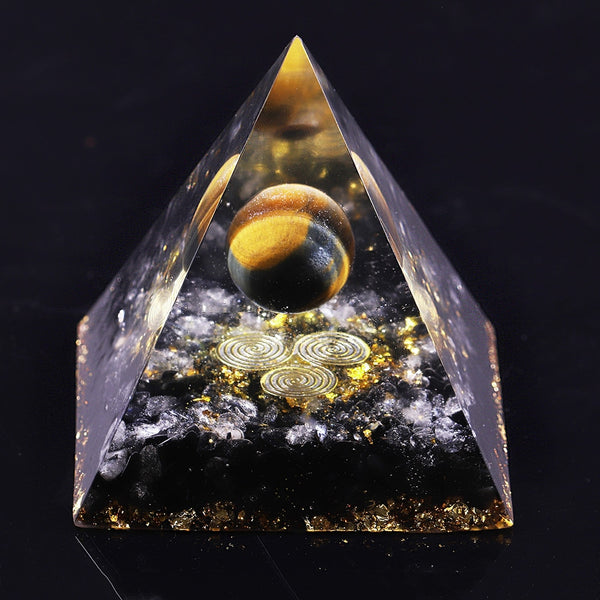 Orgonite and Obsidian Energy Healing Pyramid