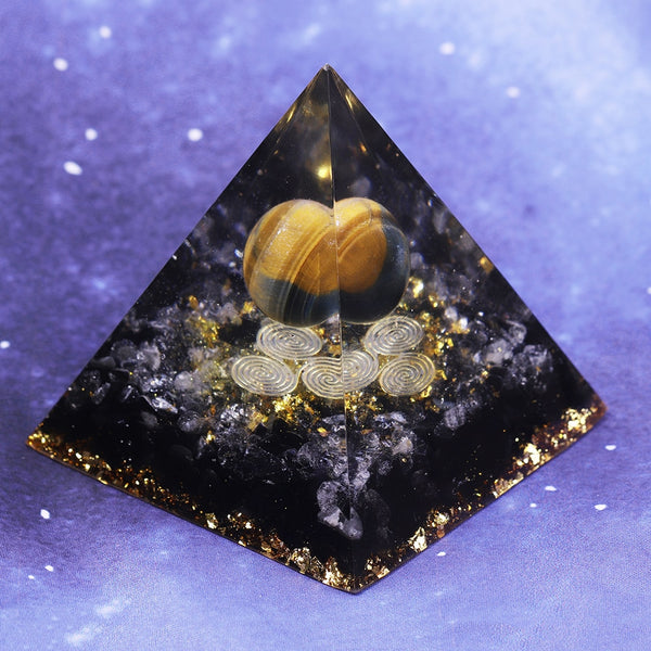 Orgonite and Obsidian Energy Healing Pyramid