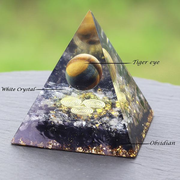 Orgonite and Obsidian Energy Healing Pyramid