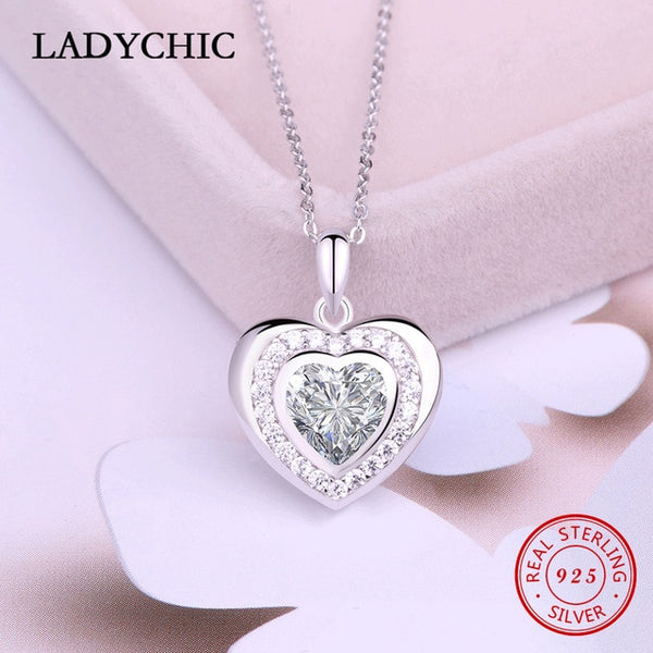 925 Sterling Silver Double Heart Pendant