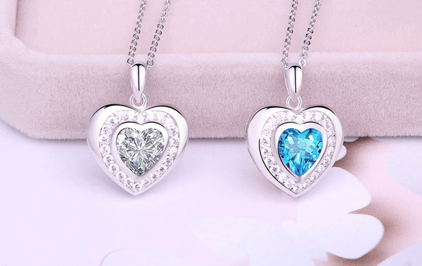 925 Sterling Silver Double Heart Pendant