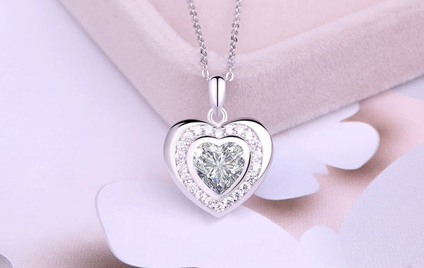 925 Sterling Silver Double Heart Pendant