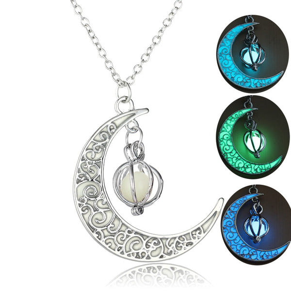 Glow In the Dark Crescent Necklace