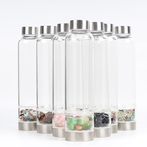 550ML Creative Natural Quartz Crystal Glass Water Bottle