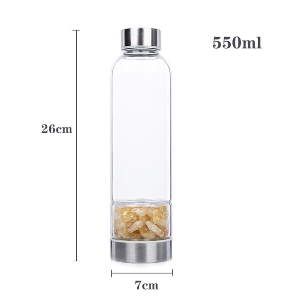 550ML Creative Natural Quartz Crystal Glass Water Bottle