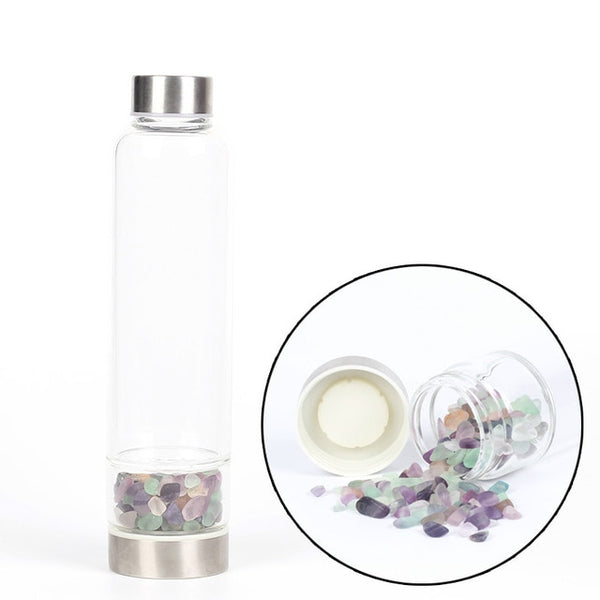 550ML Creative Natural Quartz Crystal Glass Water Bottle