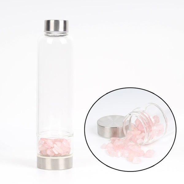 550ML Creative Natural Quartz Crystal Glass Water Bottle