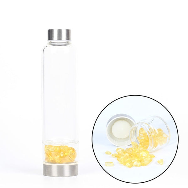 550ML Creative Natural Quartz Crystal Glass Water Bottle