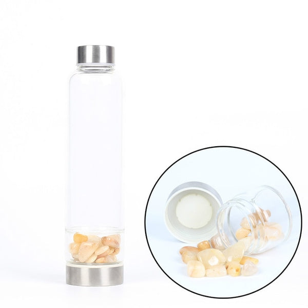 550ML Creative Natural Quartz Crystal Glass Water Bottle