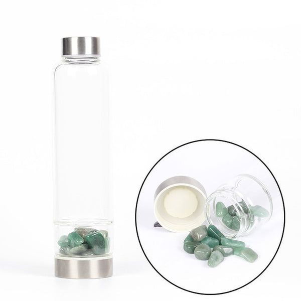 550ML Creative Natural Quartz Crystal Glass Water Bottle