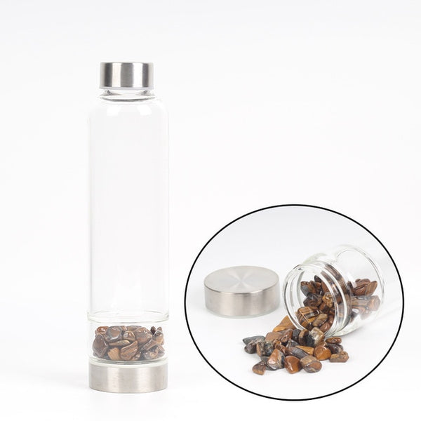 550ML Creative Natural Quartz Crystal Glass Water Bottle