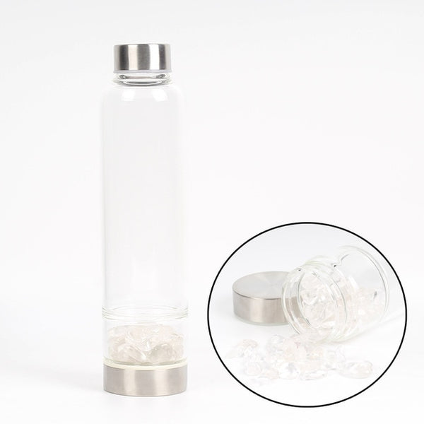 550ML Creative Natural Quartz Crystal Glass Water Bottle