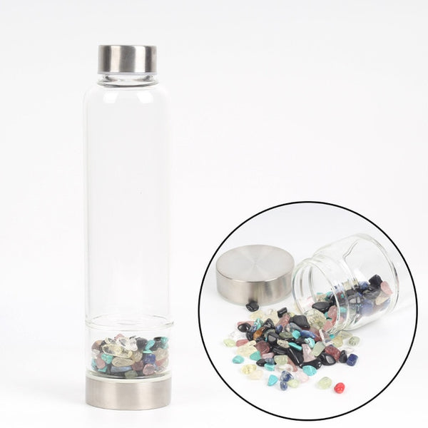 550ML Creative Natural Quartz Crystal Glass Water Bottle