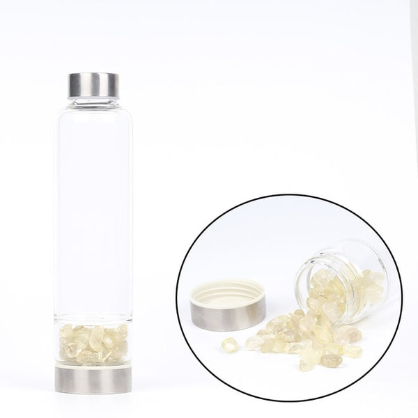 550ML Creative Natural Quartz Crystal Glass Water Bottle