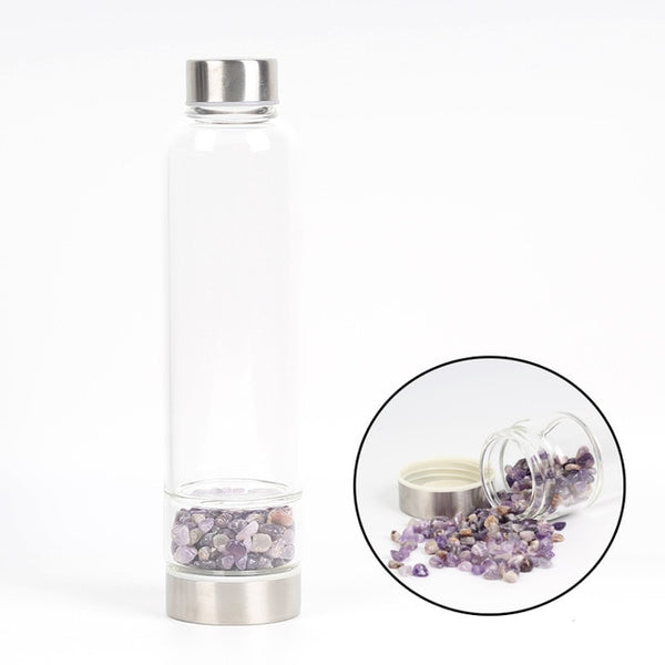 550ML Creative Natural Quartz Crystal Glass Water Bottle