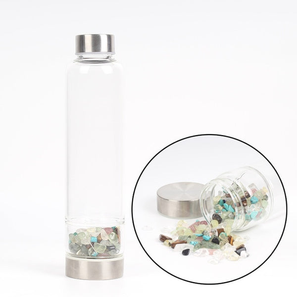 550ML Creative Natural Quartz Crystal Glass Water Bottle