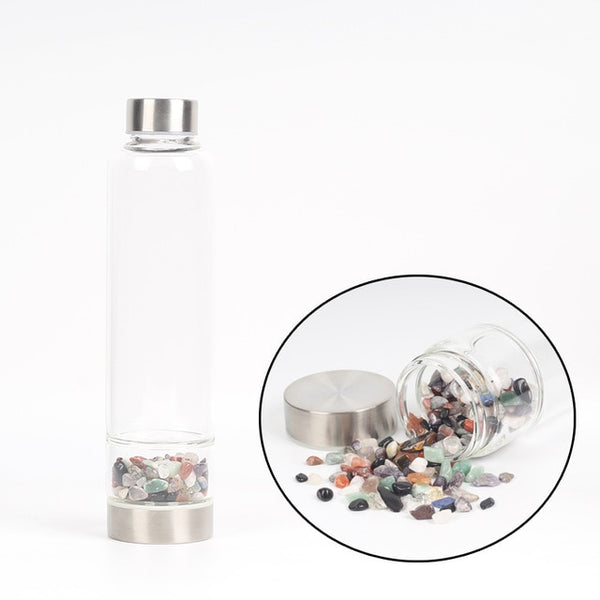 550ML Creative Natural Quartz Crystal Glass Water Bottle