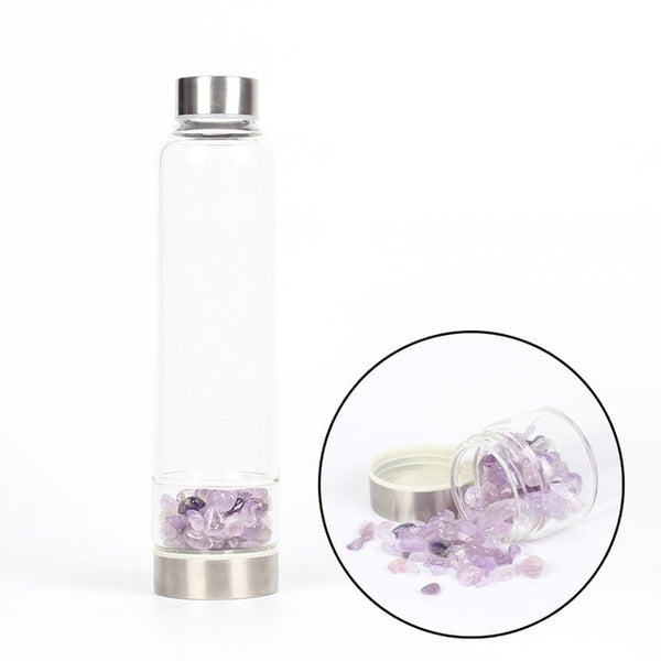 550ML Creative Natural Quartz Crystal Glass Water Bottle