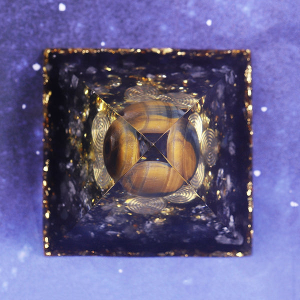 Orgonite and Obsidian Energy Healing Pyramid