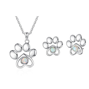 Paw Jewelry Set (Necklace + Earrings)