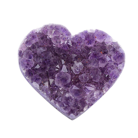 1pc Natural Amethyst Love Heart Shape Quartz Healing Stone
