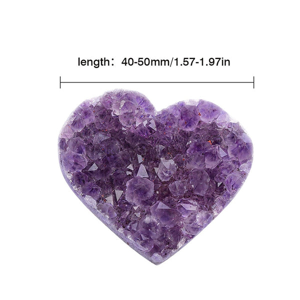 1pc Natural Amethyst Love Heart Shape Quartz Healing Stone