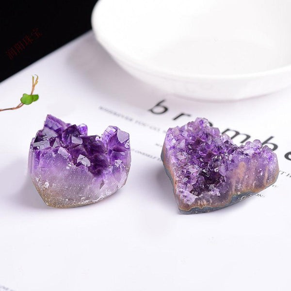 1pc Natural Amethyst Love Heart Shape Quartz Healing Stone