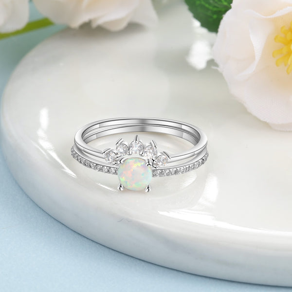 925 Sterling Silver Opal Ring