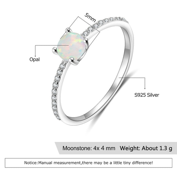 925 Sterling Silver Opal Ring