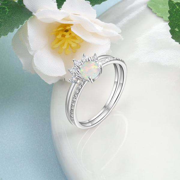 925 Sterling Silver Opal Ring