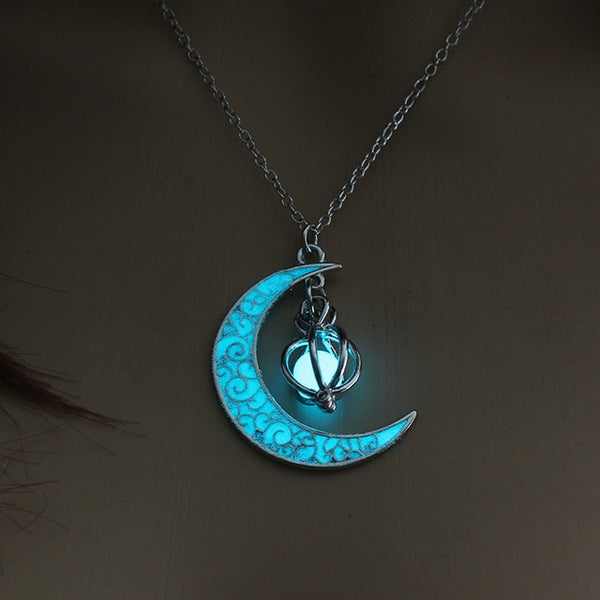 Glow In the Dark Crescent Necklace