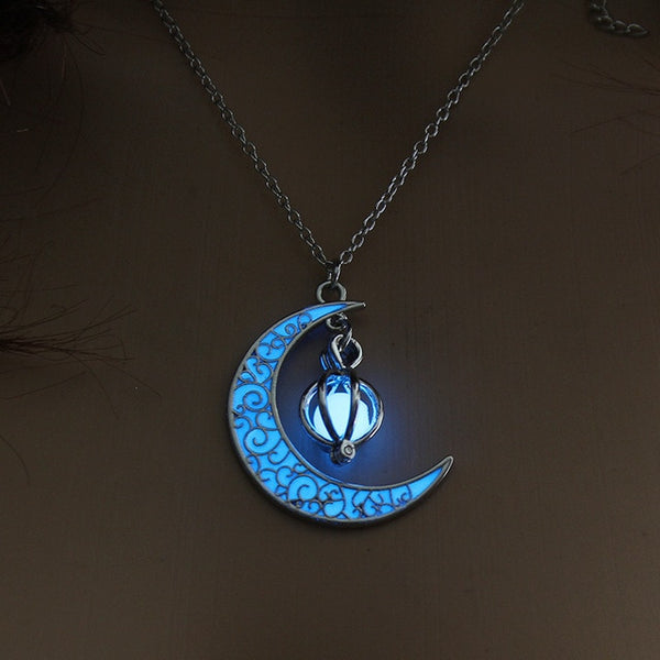 Glow In the Dark Crescent Necklace