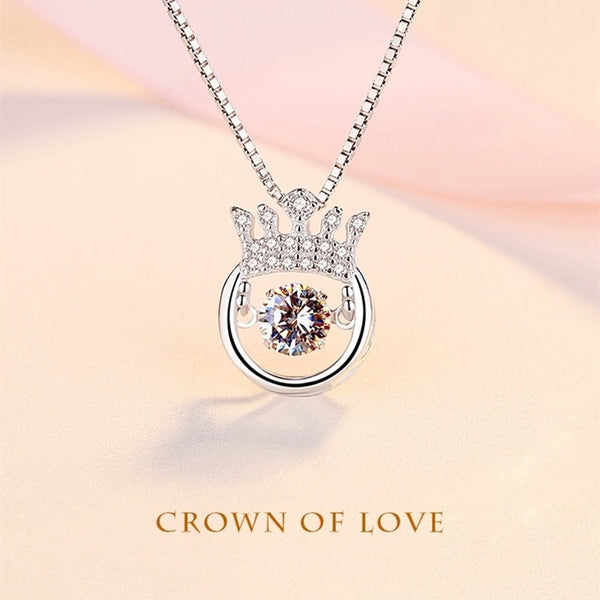 Crown Beating Heart Pendant