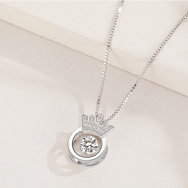 Crown Beating Heart Pendant